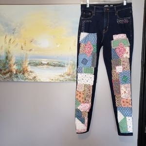 Jeans. Handmade, upcycled patched jeans. Size 8